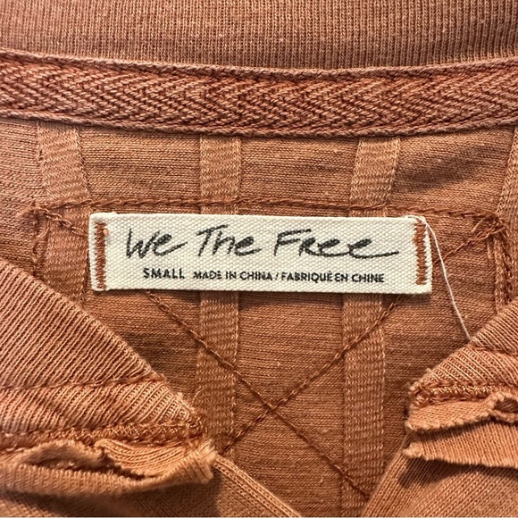 Free People We The Free In The Mix Henley Top Size Small Burnt Orange Ribbed - Picture 5 of 5